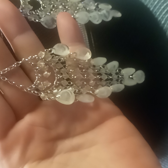 Chain drop waterfall earrings. - Picture 3 of 6